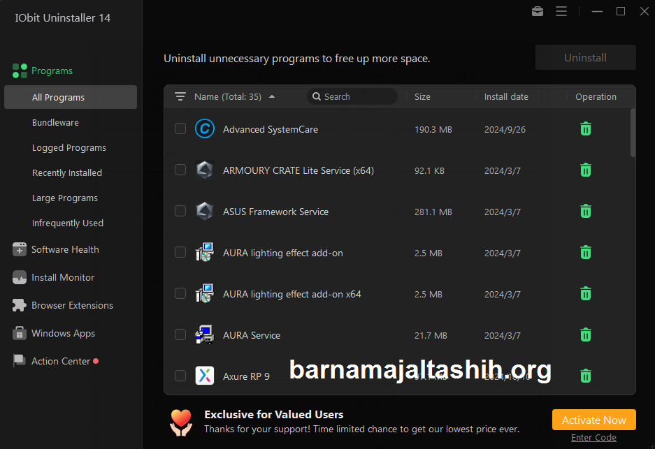 IObit Uninstaller Pro الكراك + رقم مسلسل تحميل